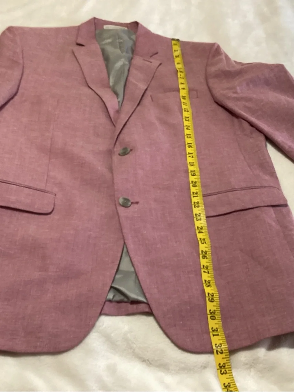 Men’s Perry Ellis Linen Blend Portfolio Slim Fit Dusty Pink Blazer Jacket 44L